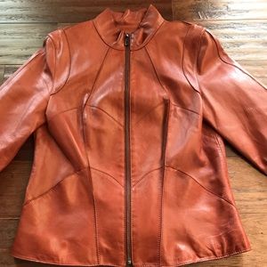 Women’s Burnt Orange Leather Jacket